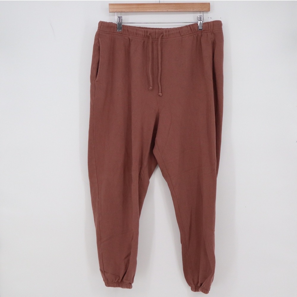 Old Navy Joggers Womens XL Mauve Brown Fleece Drawstring Sweatpants Excellent